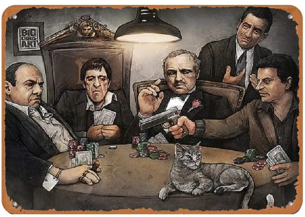 Metal Tin Sign Funny Gangsters Playing Poker Goodfellas Godfather Scarface Pub Outdoor Bar Retro Poster Home Kitc
Metal Tin Sign Funny Gangsters Playing Poker Goodfellas Godfather Scarface Pub Outdoor Bar Retro Poster Home Kitc