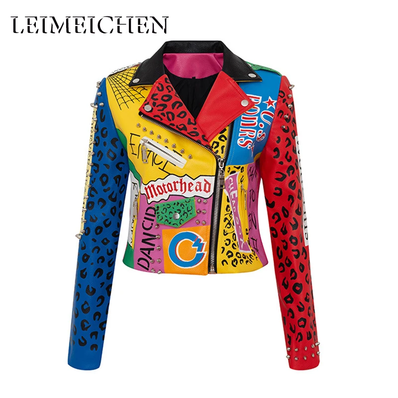LEIMEICHEN новые пальто из искусственной кожи с граффити с заклепками и бисером женская кожаная куртка с мультяшным принтом укороченные куртки ...
LEIMEICHEN новые пальто из искусственной кожи с граффити с заклепками и бисером женская кожаная куртка с мультяшным принтом укороченные куртки ...