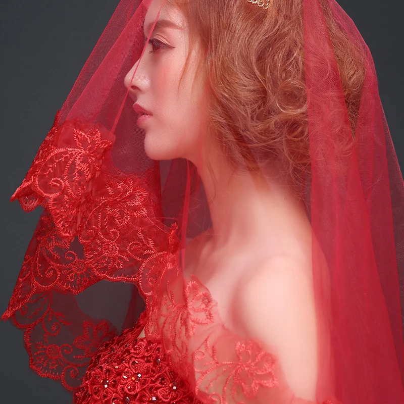 Red Wedding Veils 1.5/3/5M Bridal Veil Lace Edge Wedding Accessories Hair Accessories Decoration Mariage Party
Red Wedding Veils 1.5/3/5M Bridal Veil Lace Edge Wedding Accessories Hair Accessories Decoration Mariage Party