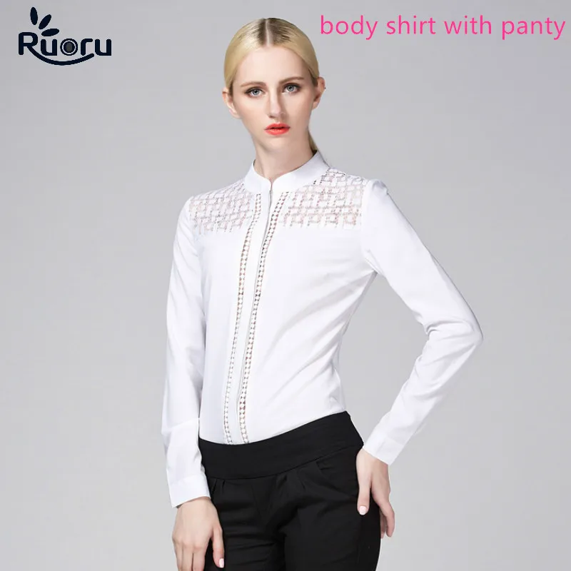 Ruoru Lace Bodysuits for Women Office Lady Work White Body Shirt Long Sleeved Bodycon Fashion Tops and Blouses Female Clothes
Ruoru Lace Bodysuits for Women Office Lady Work White Body Shirt Long Sleeved Bodycon Fashion Tops and Blouses Female Clothes