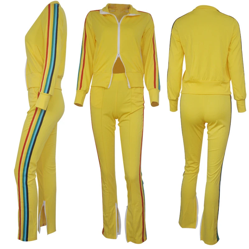 Two Piece Outfits for Women Zip Up Jacket Sweatsuit Colorful Striped Lounge Wear Tracksuit Joggers Set Wholesale Dropshipping
Two Piece Outfits for Women Zip Up Jacket Sweatsuit Colorful Striped Lounge Wear Tracksuit Joggers Set Wholesale Dropshipping