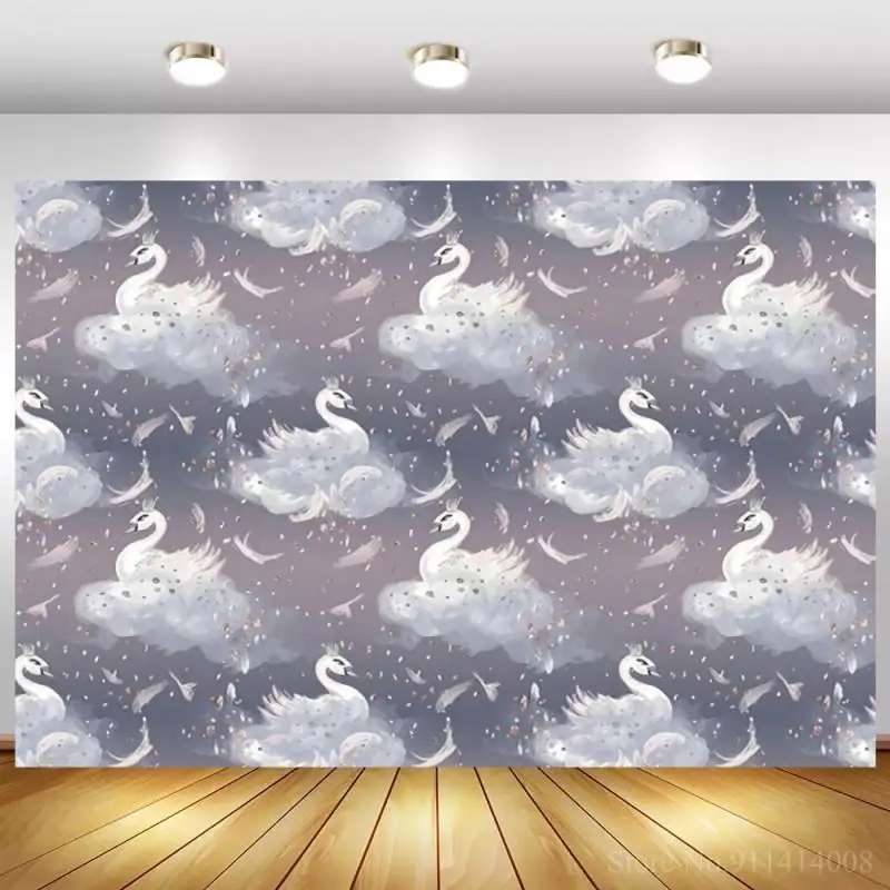 Repeated White Swan Newborn Baby Shower Photographic Background Children Birthday Studio Photocall Photo Backdrop 
Repeated White Swan Newborn Baby Shower Photographic Background Children Birthday Studio Photocall Photo Backdrop
