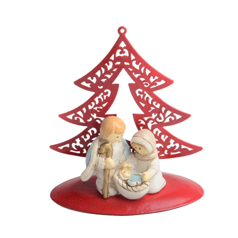 Mini Holy Family Figurine Retro Nativity Series Christmas Handicraft Ornaments Wrought Iron Red Pine Home Decoration Decor
Mini Holy Family Figurine Retro Nativity Series Christmas Handicraft Ornaments Wrought Iron Red Pine Home Decoration Decor