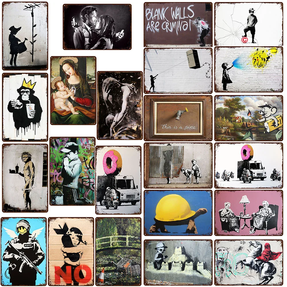 Banksy Graffiti Art Abstract Canvas Painting Posters Plate Plaque Metal Vintage Tin Sign Decor for Bar Pub Man Cave Decoration
Banksy Graffiti Art Abstract Canvas Painting Posters Plate Plaque Metal Vintage Tin Sign Decor for Bar Pub Man Cave Decoration