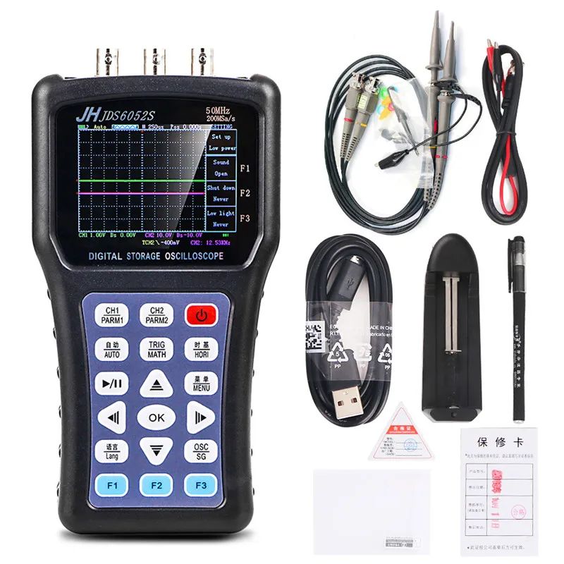 Portable Handheld Oscilloscope JDS6052S Digital Storagesignal Function Generator 20MHz Oscilloscope AC/DC Input Coupling
Portable Handheld Oscilloscope JDS6052S Digital Storagesignal Function Generator 20MHz Oscilloscope AC/DC Input Coupling