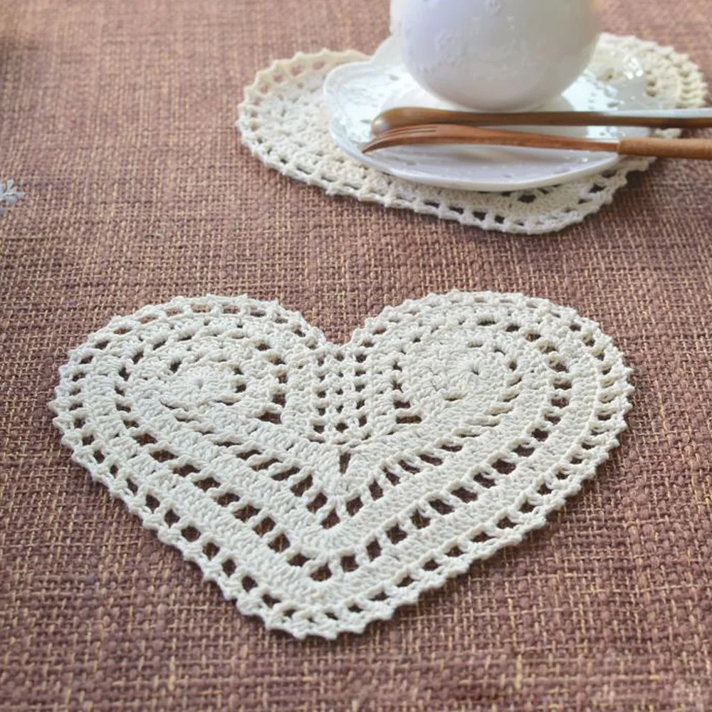 4Pcs/Set Heart Cotton Table Place Mat Cloth Vintage Handmade Crochet Placemat Cup Mug Tea Pad Coaster Pan Dish Doilies Kitchen
4Pcs/Set Heart Cotton Table Place Mat Cloth Vintage Handmade Crochet Placemat Cup Mug Tea Pad Coaster Pan Dish Doilies Kitchen