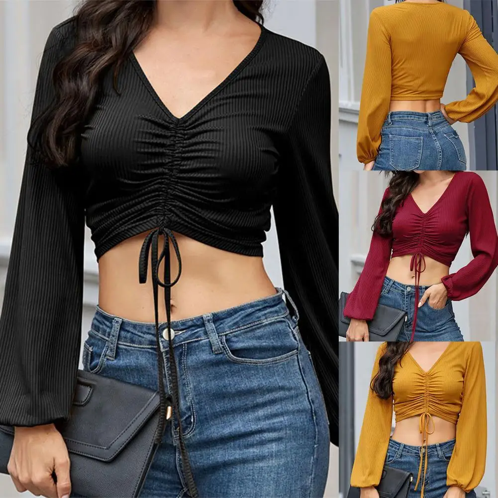 Sexy lace up knitting pullover top Fashion autumn winter sweater women Chic black V-neck knit slim jumper pull femme
Sexy lace up knitting pullover top Fashion autumn winter sweater women Chic black V-neck knit slim jumper pull femme