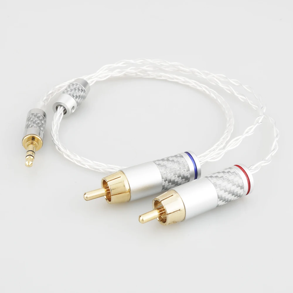 Audiocrast 819AG audiophile silver aux 3.5mm headset plug to 2rca jack Audio signal line Computer and audio connection cable
Audiocrast 819AG audiophile silver aux 3.5mm headset plug to 2rca jack Audio signal line Computer and audio connection cable