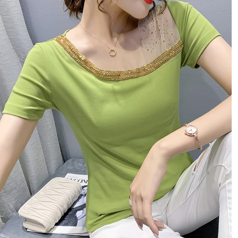 GGRIGHT Tees T shirt Women Clothes Cotton Korean T-Shirt Mesh Patchwork Summer Tops Short Sleeve Skew Collar Y2K Shirt Black
GGRIGHT Tees T shirt Women Clothes Cotton Korean T-Shirt Mesh Patchwork Summer Tops Short Sleeve Skew Collar Y2K Shirt Black