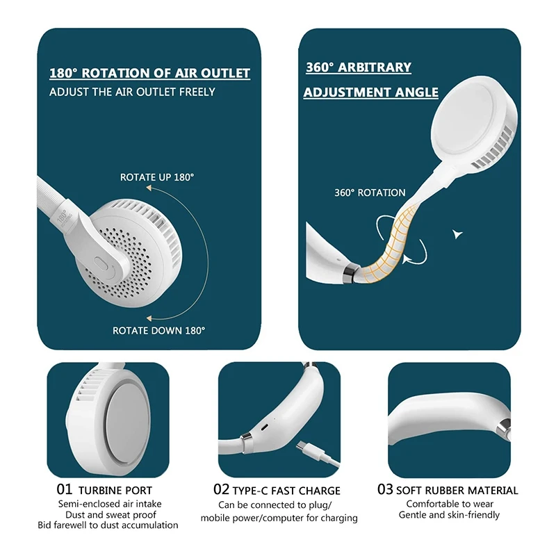 Portable Hang Neck Fan,4000MAh Bladeless Fan,360 degree Bending Hose and Rotating Head,3 Speed,for Travel,Sport,Etc
Portable Hang Neck Fan,4000MAh Bladeless Fan,360 degree Bending Hose and Rotating Head,3 Speed,for Travel,Sport,Etc