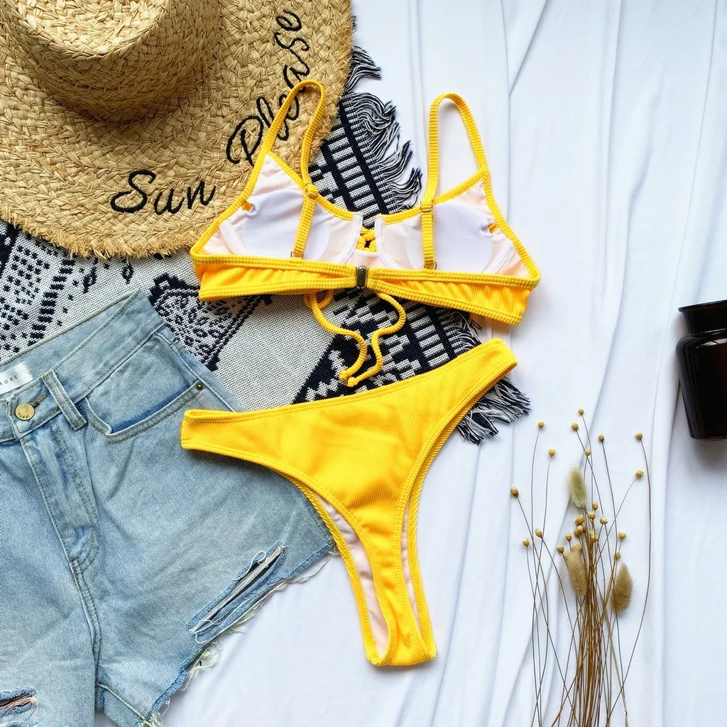 Sexy Women Solid Plain Bikini Push-up Lace High Waist Swimsuit Swiming Wear Bathing Wear Bikini Sets High Quality Beachsuits new
Sexy Women Solid Plain Bikini Push-up Lace High Waist Swimsuit Swiming Wear Bathing Wear Bikini Sets High Quality Beachsuits new
