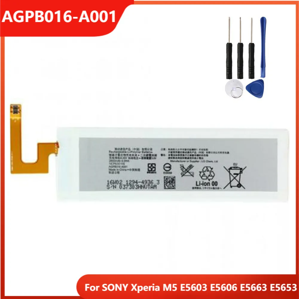 Original Replacement Phone Battery AGPB016-A001 For SONY Xperia M5 E5603 E5606 E5663 E5653 Rechargable Batteries 2600mAh
Original Replacement Phone Battery AGPB016-A001 For SONY Xperia M5 E5603 E5606 E5663 E5653 Rechargable Batteries 2600mAh