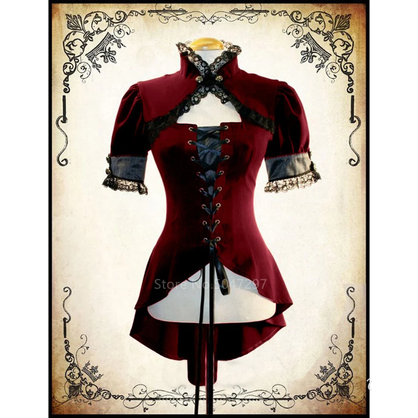 2020 Medieval Victoria European Court Gothic Top Blouse For Women Carnival Party Lace Ruffle Sexy Chest Openwork Bandage Blouse
2020 Medieval Victoria European Court Gothic Top Blouse For Women Carnival Party Lace Ruffle Sexy Chest Openwork Bandage Blouse