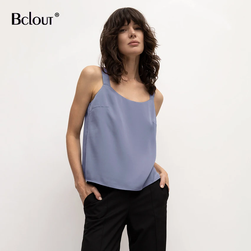 Bclout Blue O-Neck Tank Top Sexy Backless Beach Satin Tops Female Elegant Sleeveless Loose Women Vest Spring Summer 2022 Fashion
Bclout Blue O-Neck Tank Top Sexy Backless Beach Satin Tops Female Elegant Sleeveless Loose Women Vest Spring Summer 2022 Fashion