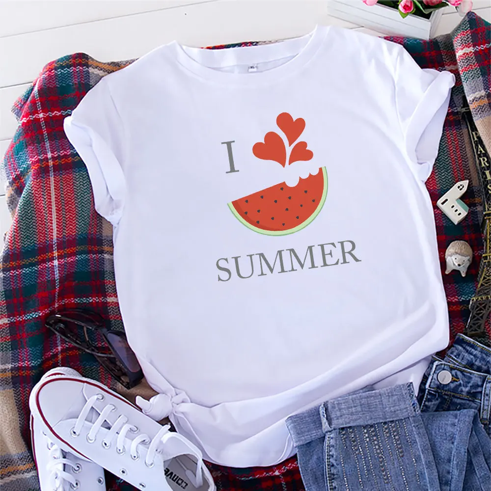 Summer Cotton Women T Shirt 5XL Watermelon Print Short Sleeve Graphic Tee Tops Casual O-Neck Female TS
Summer Cotton Women T Shirt 5XL Watermelon Print Short Sleeve Graphic Tee Tops Casual O-Neck Female TS