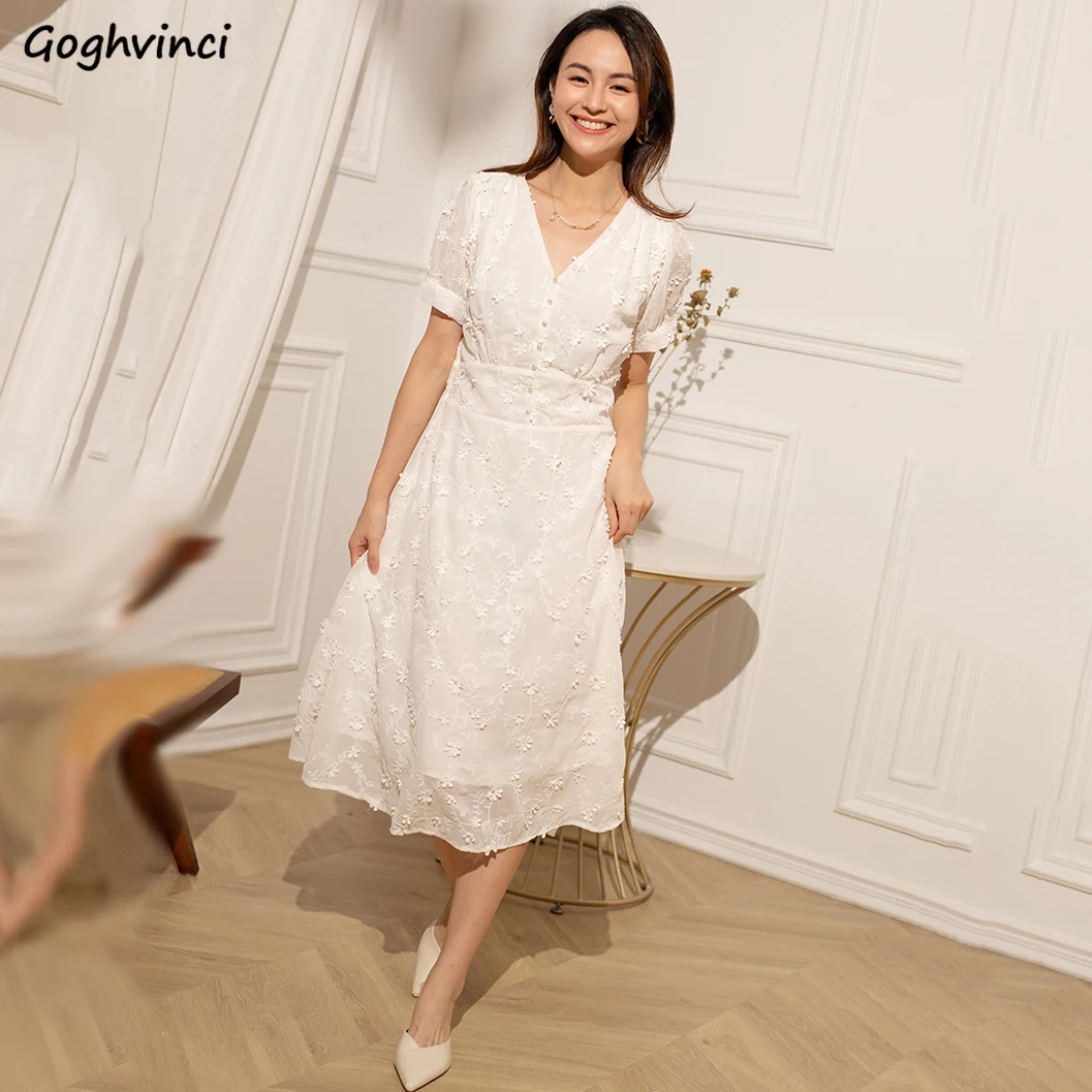 Dress Women V-neck Floral Short Sleeve Korean Style Vintage All-match Lovely Sweet Ladies Elegant Fashionable Slim Leisure Chic
Dress Women V-neck Floral Short Sleeve Korean Style Vintage All-match Lovely Sweet Ladies Elegant Fashionable Slim Leisure Chic