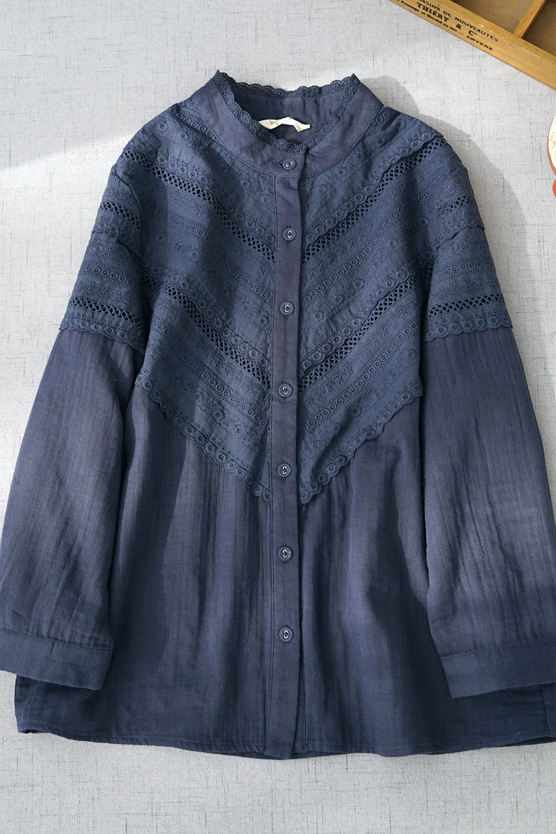 Spring Autumn Women Basics All-match Loose Sweet Hollow Out Embroidery Comfortable Cotton Shirts/Blouses
Spring Autumn Women Basics All-match Loose Sweet Hollow Out Embroidery Comfortable Cotton Shirts/Blouses