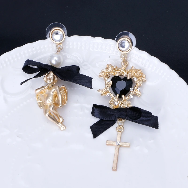 Baroque Lace Bow Cherub Angel Drop Earrings Royal Asymmetric Pearl Jewelry Women
Baroque Lace Bow Cherub Angel Drop Earrings Royal Asymmetric Pearl Jewelry Women