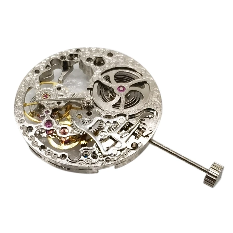 

17 драгоценностей Серебряный полный скелет сменный прочный механизм для ручного намотки для часов ETA 6497 Запчасти для ремонта часов