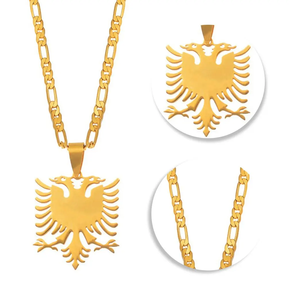 Ожерелье с кулоном в виде албанского орла ювелирное изделие из нержавеющей стали