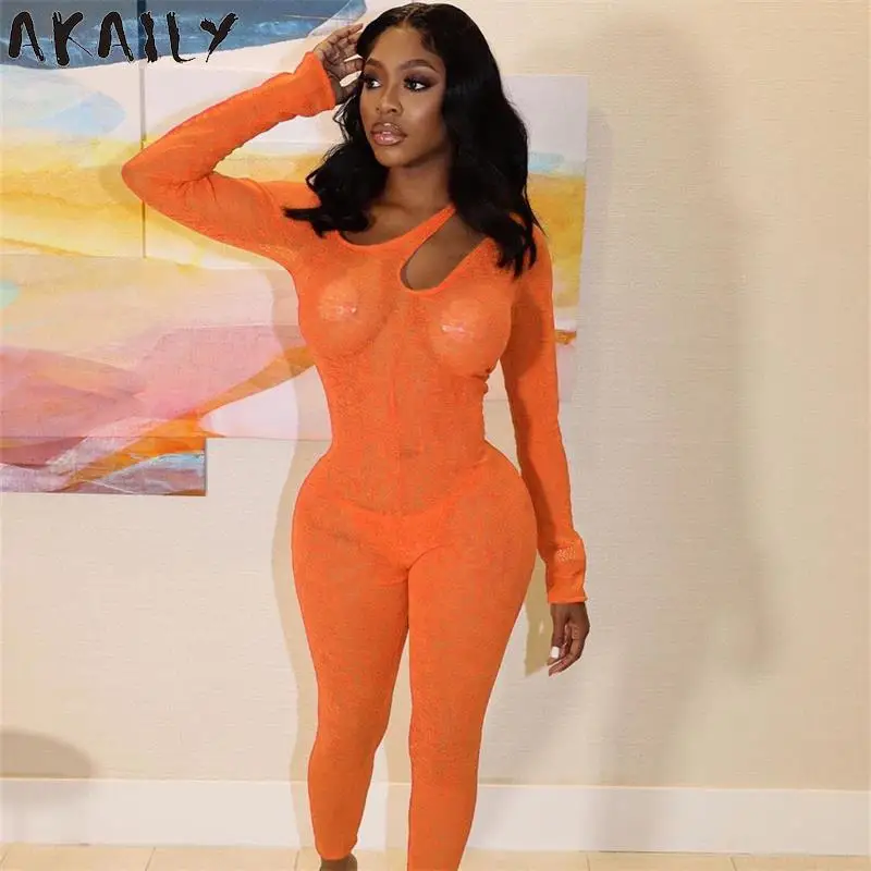 Akaily Autumn Black See Through Jumpsuit Women Solid Hollow Out Mesh Bodycon Jumpsuit Sexy Club One Piece Outfits For Women 2021
Akaily Autumn Black See Through Jumpsuit Women Solid Hollow Out Mesh Bodycon Jumpsuit Sexy Club One Piece Outfits For Women 2021