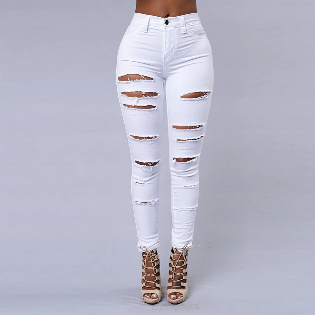 2022 New Ripped Jeans For Women Big Size Ripped Trousers Stretch Pencil Pants Leggings Women Jeans Black White
2022 New Ripped Jeans For Women Big Size Ripped Trousers Stretch Pencil Pants Leggings Women Jeans Black White