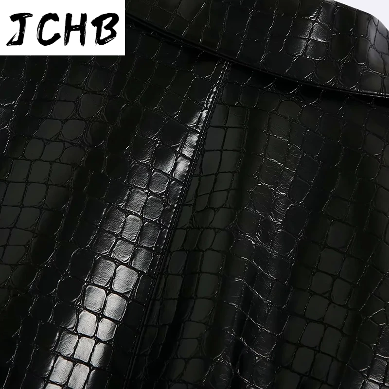 JCHB Chic Snake Print Jacket Women Black Color Pu Leather Coat Long Sleeve Stylish Lady Short Tops Spring Autumn Abrigo Mujer
JCHB Chic Snake Print Jacket Women Black Color Pu Leather Coat Long Sleeve Stylish Lady Short Tops Spring Autumn Abrigo Mujer