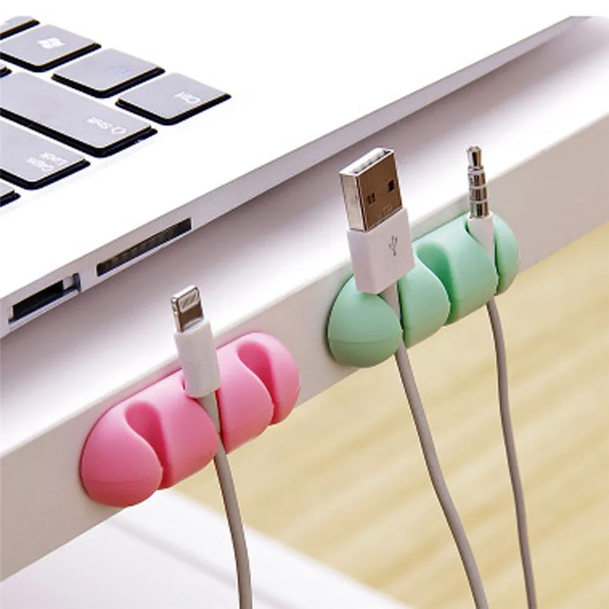 

2 Pcs Cute Cable Fixed Storage Headphone Headset Wire Wrap Cord Winder Organizer Cable Collector Silica Dropshipping