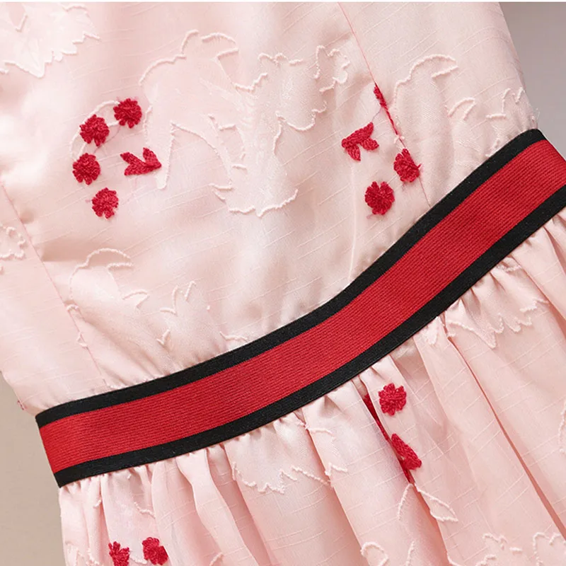 New 2020 Summer Women Elegant Casual 4XL Plus Size Dresses Pink Black O-Neck Short Sleeve Flower Embroidery Knee Dress Vestidos
New 2020 Summer Women Elegant Casual 4XL Plus Size Dresses Pink Black O-Neck Short Sleeve Flower Embroidery Knee Dress Vestidos