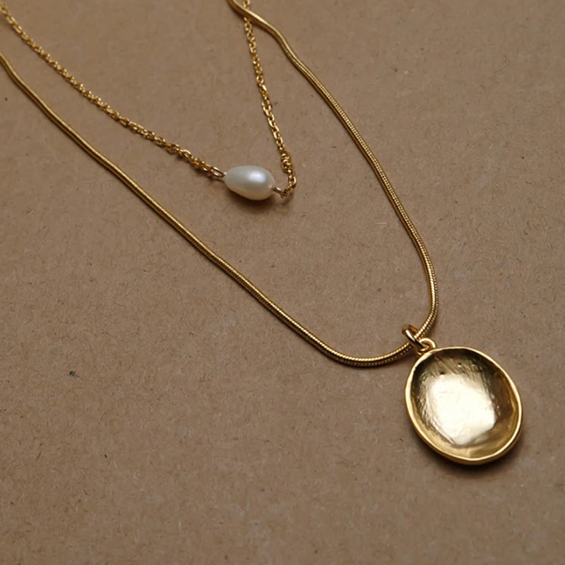 Peri'sBox Gold Color Layered Hollow Coin Necklaces Natural Freshwater Pearl Necklaces for Women French Minimalist Necklace 2020
Peri'sBox Gold Color Layered Hollow Coin Necklaces Natural Freshwater Pearl Necklaces for Women French Minimalist Necklace 2020