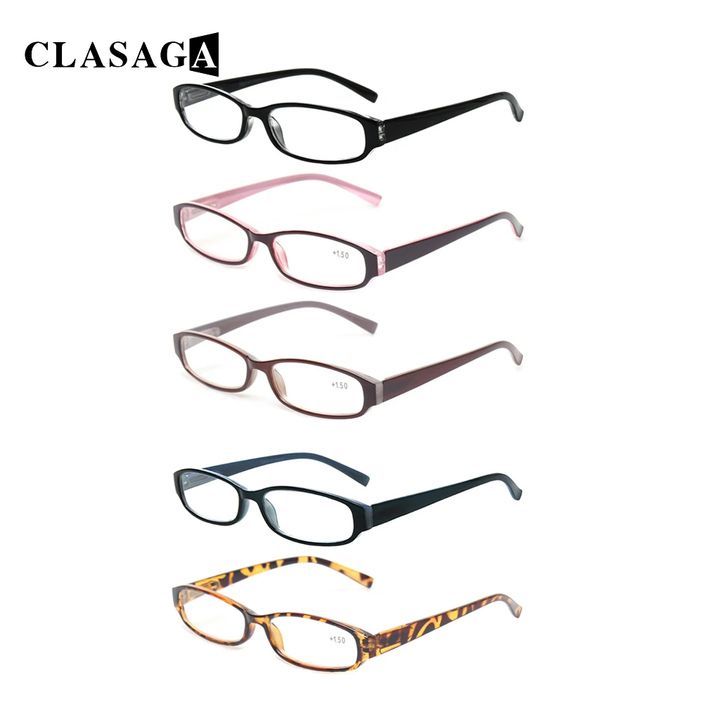 

CLASAGA 4 Pack Prescription Reading Glasses Spring Hinge Men and Women HD Reader Eyeglasses Diopter+1.0+2.0+3.0+5.0+6.0