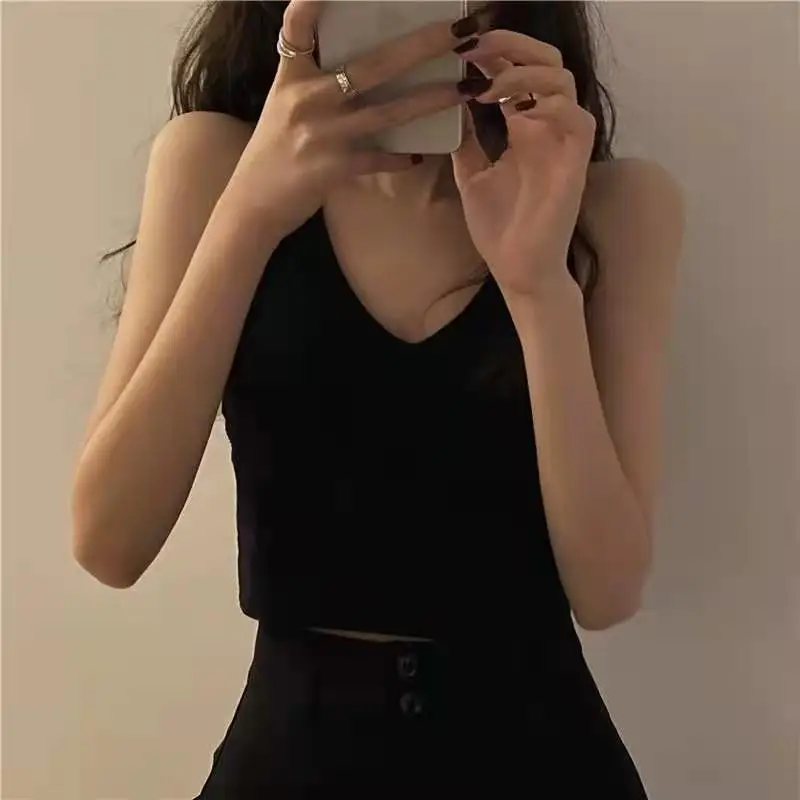 Short waistcoat with suspender for women's new open back in spring