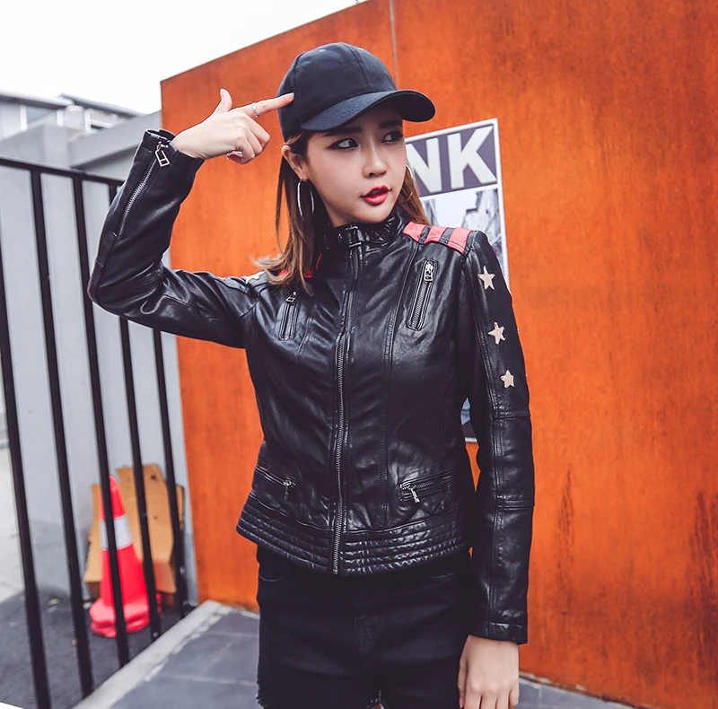 Autumn New Stitching Layer Sheep Jacket Casual Stand Collar Slim Fit Fashin Women's Leather Coat
Autumn New Stitching Layer Sheep Jacket Casual Stand Collar Slim Fit Fashin Women's Leather Coat