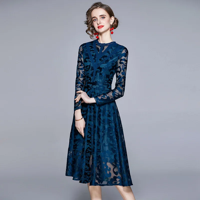 Women Spring Elegant Embroidery Mesh Dress High Quality Lace Party Robe Femme Vintage Designer A-Line Fashion Dress Vestidos
Women Spring Elegant Embroidery Mesh Dress High Quality Lace Party Robe Femme Vintage Designer A-Line Fashion Dress Vestidos