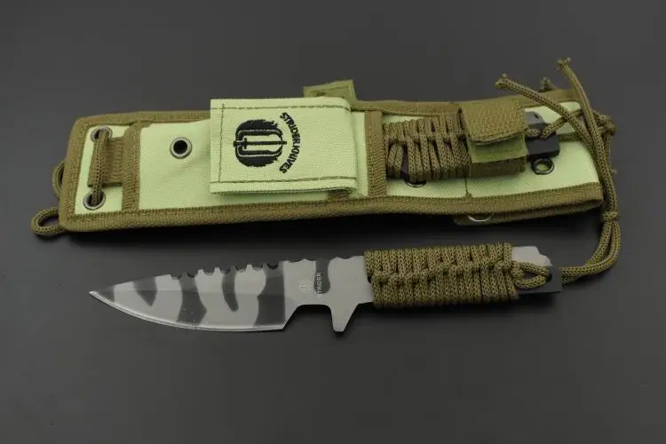 Camouflage color straight knife diving survival knife Portable outdoor fixed blade knife camping tools with nylon scabbard
Camouflage color straight knife diving survival knife Portable outdoor fixed blade knife camping tools with nylon scabbard