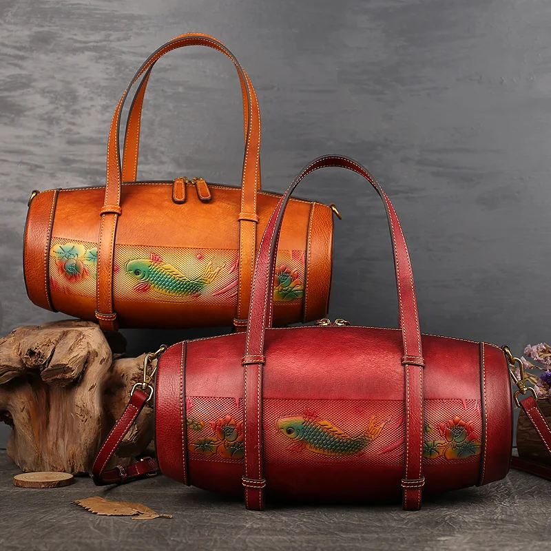 2021New Totes Vintage Leather Women's bag Koi embossed head leather portable bucket bag hand bags women bags for women handbags
2021New Totes Vintage Leather Women's bag Koi embossed head leather portable bucket bag hand bags women bags for women handbags