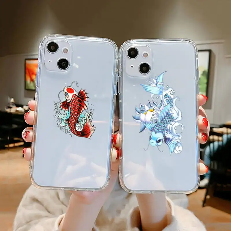 Carp painted pattern Tattoos Phone Case Clear Transparent for iPhone 11 12 13 mini pro XS MAX 8 7 6 6S Plus X 5S SE XR 2020
Carp painted pattern Tattoos Phone Case Clear Transparent for iPhone 11 12 13 mini pro XS MAX 8 7 6 6S Plus X 5S SE XR 2020