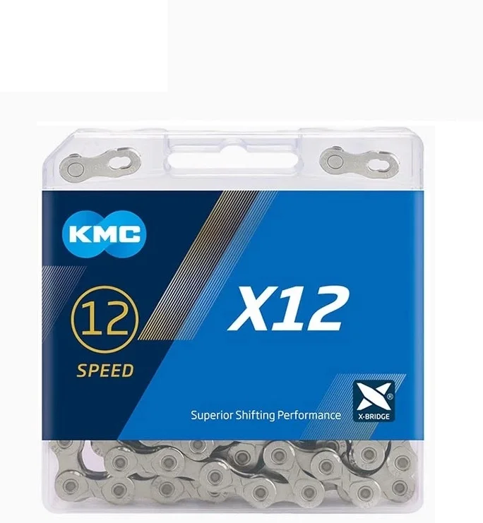 Цепь для горного велосипеда KMC X12 серебристая 12 скоростная цепь 126L s Золотая с