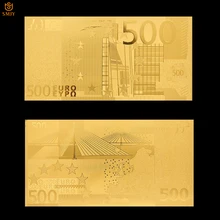 Replica Currency Souvenir Gift Europe 500 Euro Gold Foil Banknotes Paper Money Pure 24k Gold Value Collection
