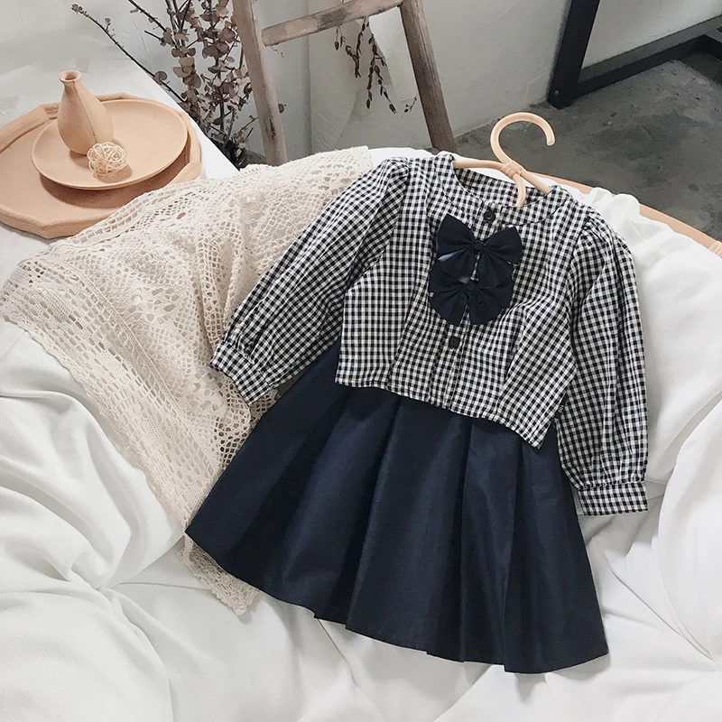 Girls Baby Casual Fall Clothing Sets Fashion Autumn Kids Girl Preppy Style Outfits Children Bow Plaid T-shirt And Skirts Suits
Girls Baby Casual Fall Clothing Sets Fashion Autumn Kids Girl Preppy Style Outfits Children Bow Plaid T-shirt And Skirts Suits