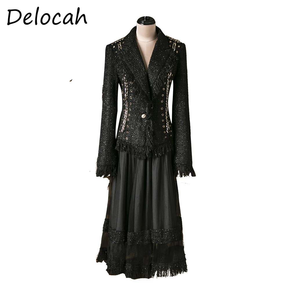 Delocah Summer Women Fashion RunwaySkirt Set Long Sleeve Bodycon Jacket + High Waist Mesh A-Line Skirts 2 TwoPiecesSuits 2021
Delocah Summer Women Fashion RunwaySkirt Set Long Sleeve Bodycon Jacket + High Waist Mesh A-Line Skirts 2 TwoPiecesSuits 2021