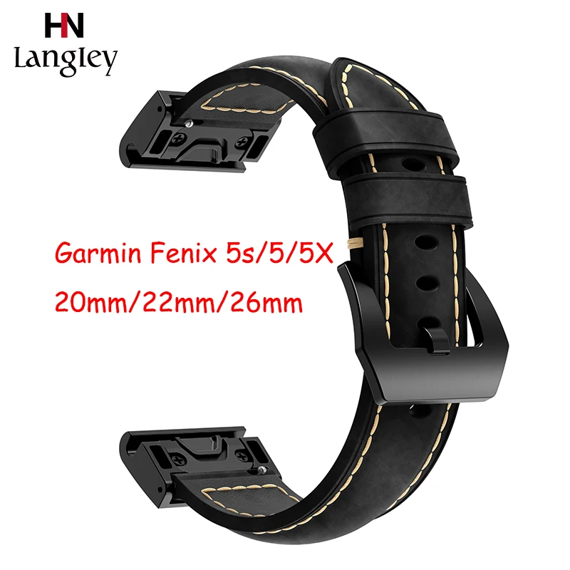 Ремешки из натуральной кожи для Garmin fenix 5/5x/5s Band сменные браслеты Crazy horse 20 мм 22 26 |