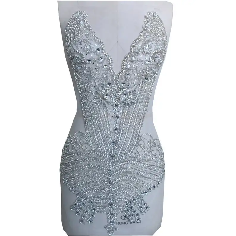 Deluxe Rhinestone Applique Glitter Silver Hand-made Wedding Bridal Dress Accessories 1 Piece
Deluxe Rhinestone Applique Glitter Silver Hand-made Wedding Bridal Dress Accessories 1 Piece
