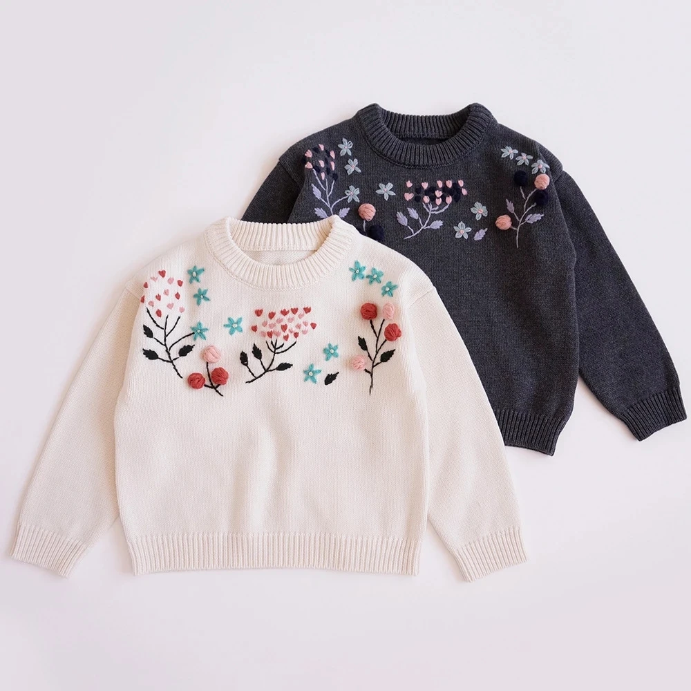 2021 New Autumn Baby Girls Knitted Pullovers Sweaters Embroidery Floral Children Cute Tops Sweater
2021 New Autumn Baby Girls Knitted Pullovers Sweaters Embroidery Floral Children Cute Tops Sweater