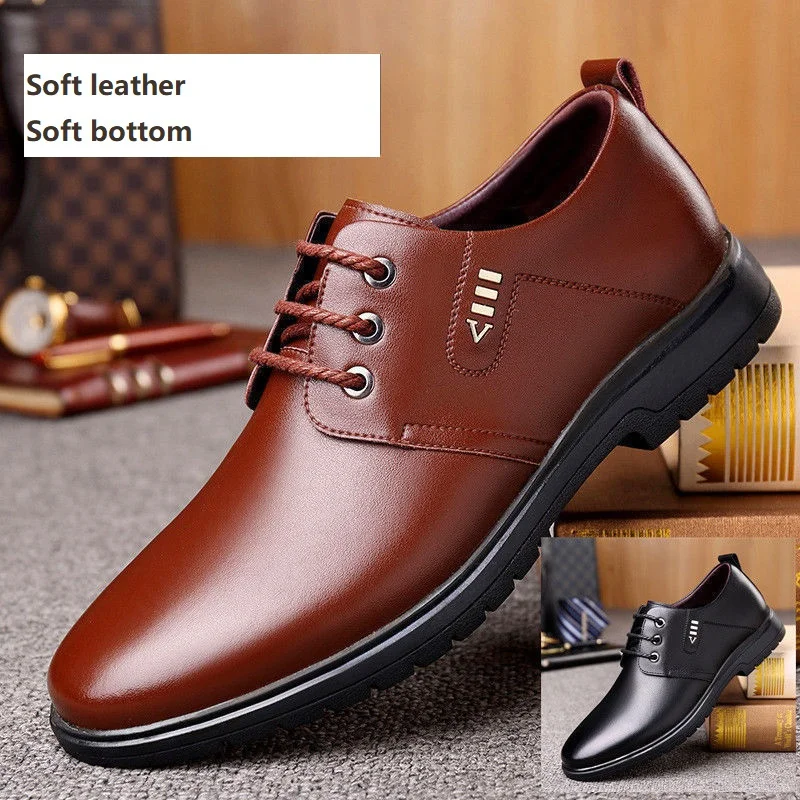 Business Dress Casual Leather Shoes Men'S Summer Trend Office Career Breathable Low-Top Flat Bottom For Men With Free Shipping
Business Dress Casual Leather Shoes Men'S Summer Trend Office Career Breathable Low-Top Flat Bottom For Men With Free Shipping
