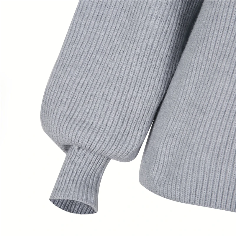 Women 2020 Autumn Winter Fashion Casual High Neck Stitching Knit Sweater Lantern Sleeve Contrast Color Sweaters Pullover Tops
Women 2020 Autumn Winter Fashion Casual High Neck Stitching Knit Sweater Lantern Sleeve Contrast Color Sweaters Pullover Tops