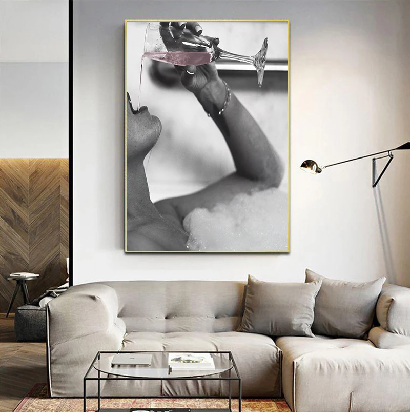 Модная женская Печать на холсте с изображением питьевой розы шампанского в ванной, современная картина на стену, плакат для украшения ванной комнаты
Модная женская Печать на холсте с изображением питьевой розы шампанского в ванной, современная картина на стену, плакат для украшения ванной комнаты