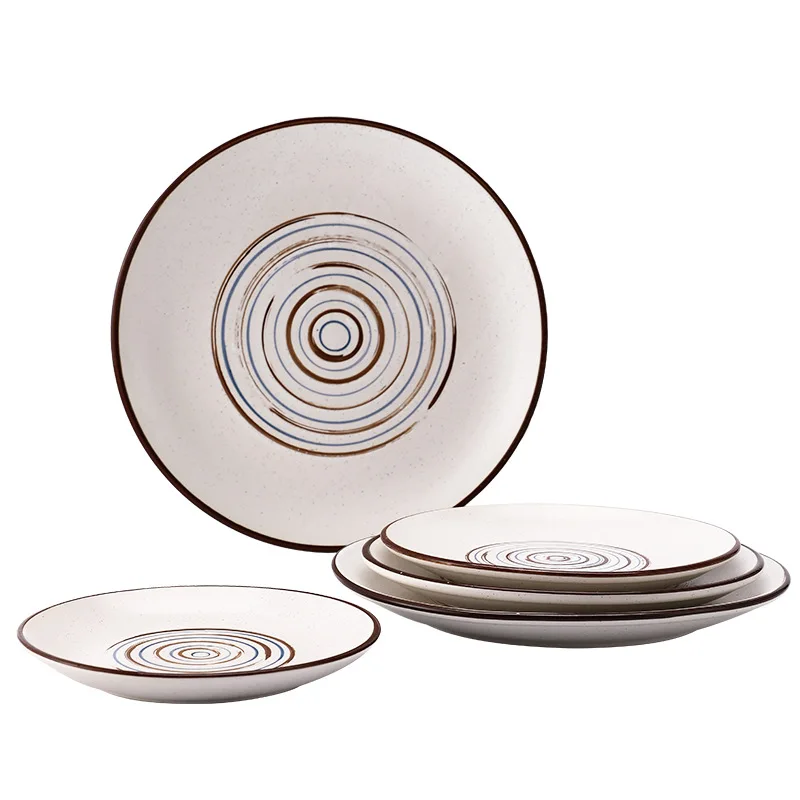 LingAo INS Ceramic Tableware Japanese, Dessert, Salad, Afternoon Tea, Threaded Shallow Disc 
LingAo INS Ceramic Tableware Japanese, Dessert, Salad, Afternoon Tea, Threaded Shallow Disc