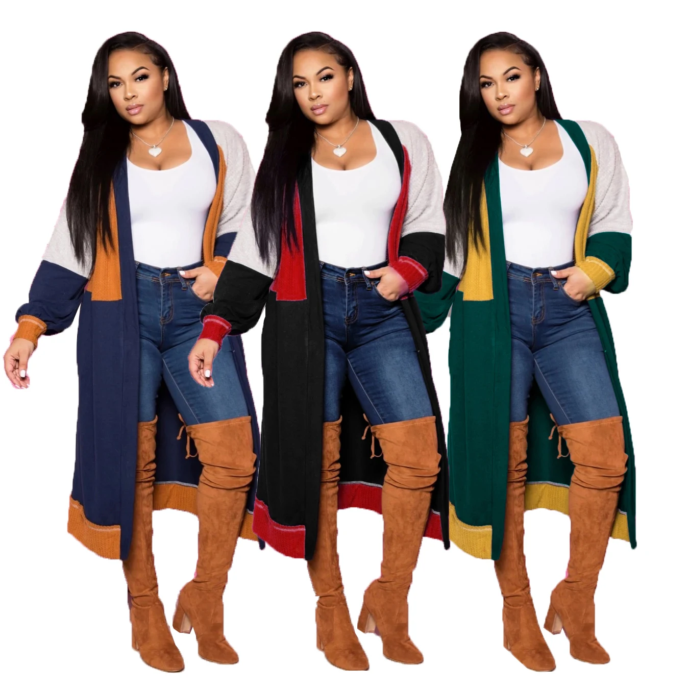 Autumn new product women's jacket Fashionable and simple solid color stitching long cashmere cardigan jacket
Autumn new product women's jacket Fashionable and simple solid color stitching long cashmere cardigan jacket