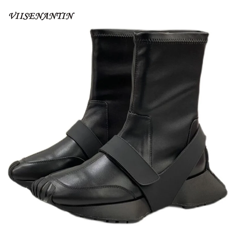 Genuine Leather Heightened Casual Stretch Boots Short Boots Casual Handsome Thick-soled Black All-match Trend Martin Boots
Genuine Leather Heightened Casual Stretch Boots Short Boots Casual Handsome Thick-soled Black All-match Trend Martin Boots